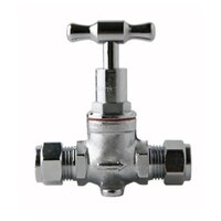 Stop Tap Com/Com Lugged Chrome Plated 15mm