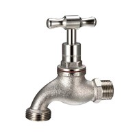 15mm 1/2" Male Hose Tap Cock Bib Tee Head Nickle Plated