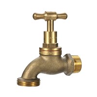 20mm 3/4" Male Hose Tap Cock Bib Tee Head Brass