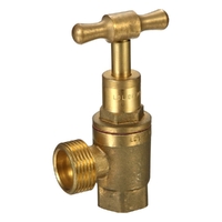Washing Machine Stop T Head Rough Brass 15MM LF