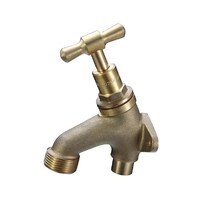 Hose Tap Back Plated T Handle Cap 15mm