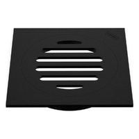 80Mm Floor Waste Square Top Matt Black