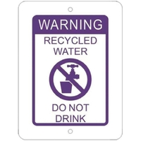 75mm x 100mm RECYCLED WATER WARNING SIGN YELLOW
