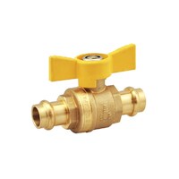 15mm Copper Press Gas Ball Valve Butterfly Handle AGA Approved