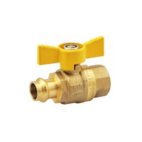 15mm Female X Copper Press Gas Ball Valve Butterfly Handle AGA Approved