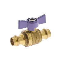 15mm Copper Press Water Ball Valve Butterfly Handle Lilac Watermark