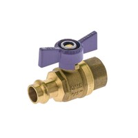 15mm Female X Copper Press Water Ball Valve Butterfly Handle Watermark 1/2" BSP Lilac