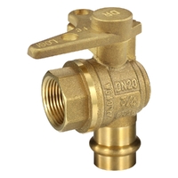 DN20 X 20FI Watermarked Ball Valve Right Angle Meter Stop Press Fit Lever Handle Lead Free