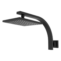 Evolve Square Wall Mounted Shower Matt Black