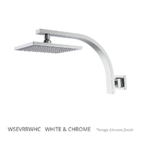Evolve Square Wall Mounted Shower  White &amp; Chrome