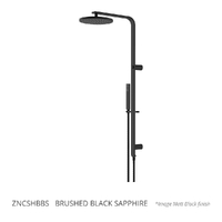 Zenith Combination Shower - Square Profile Hand Shower - Brushed Black Sapphire