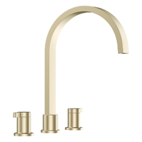 Zenith Hob Sink Set - 4 Star - 1/4 Turn Ceramic Brushed Gold (Lf)