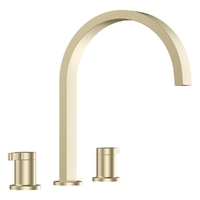 Zenith Vanitee Sink Set - 4 Star - 1/4 Turn Ceramic Brushed Gold (Lf)
