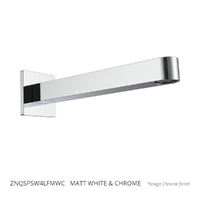 Zenith Wall Outlet 200Mm - Basin/Sink - Square Plate Matt White &amp; Chrome (Lf)