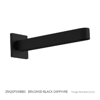 Zenith Wall Outlet 200Mm - Bath - Square Plate Brushed Black Sapphire