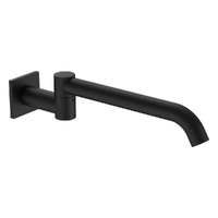 Zenith Swivel Wall Outlet 320Mm - Basin/Sink - Square Plate 4 Star  Matt Black (Lf)