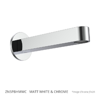 Zenith Wall Outlet 150Mm - Bath - Round Plate Matt White &amp; Chrome