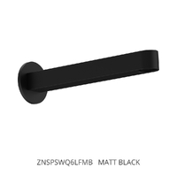 Zenith Square Profile 200Mm Outlet - Basin/Sink - Round Plate 6 Star Matt Black (Lf)