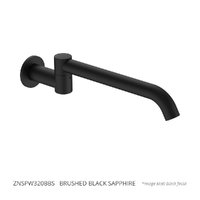 Zenith Swivel Wall Outlet 320Mm - Bath - Round Plate Brushed Black Sapphire