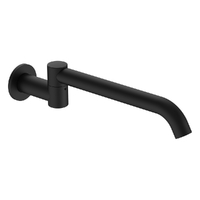 Zenith Swivel Wall Outlet 320Mm - Bath - Round Plate Matt Black