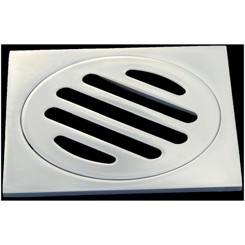 Stubby Floor Grate Chr-Brass Sq 80mm