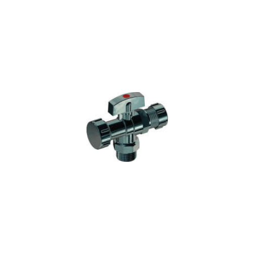 15mm MI Fixed Nut Inlet - 15mm MI & 20mm MI Outlet Chrome Tri-Tec Valve  