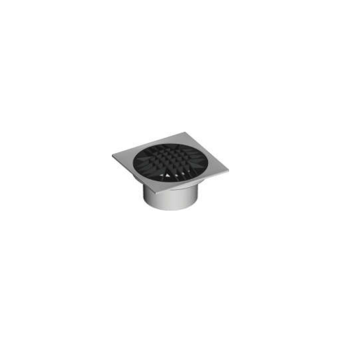100mm Male Square Finishing Collar & Domed Grate DWV 