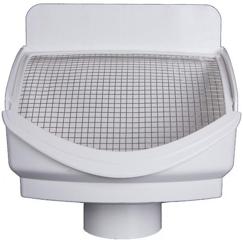 Leaf Guard Bottom Outlet White 90mm