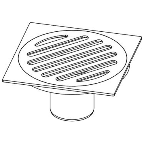Floor Grate Tpr Chr-Brass Sq 100x40mm