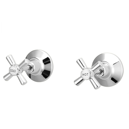 Trade Wall Top Assemblies Jumper Valve Chrome Pair Hot + Cold Buttons