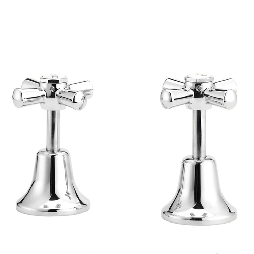 Trade Basin Top Assemblies Jumper Valve Chrome Pair Hot + Cold Buttons