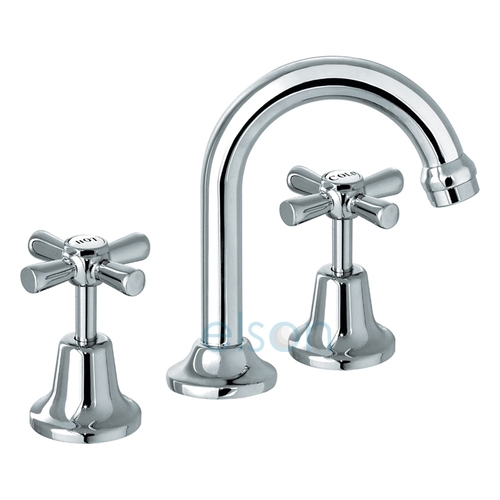 EASY CLEAN BASIN SET With GOOSE 4 STAR 7.5L/Min NECK SPOUT CHROME WELS 4 STAR Reg. No. TM33674