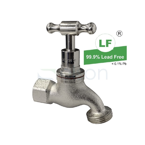 Hose Cock T Head Nickel Dipped F.i., 1/2"