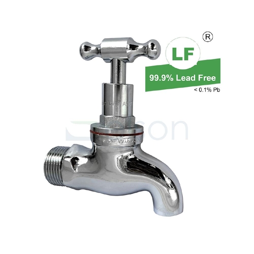 Bib Cock T Head Chrome Plated WELS 3 Star, 3/4"