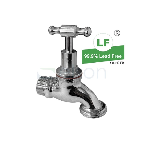 Hose Cock T Head Chrome Plated, 3/4"