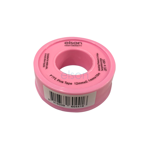PTFE Tape Pink Water & Gas, 12mm x 0.1mm x 10m