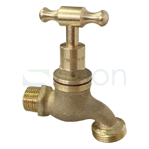 Hose Cock T Head Rough Brass (PATTERN A), 1/2"