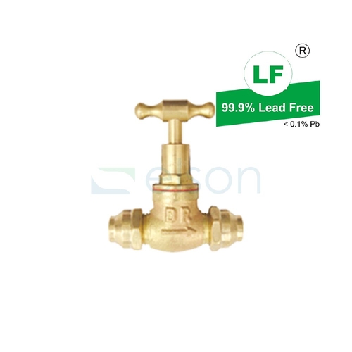 Stop Cock T Head Rough Brass C x C, 1/2"