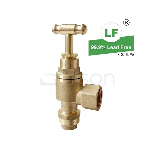 Meter Cock FI T Head Rough Brass COMP.(VIC), 3/4"