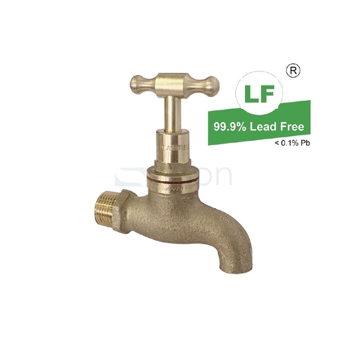 Bib Cock T Head Rough Brass WELS 3 Star, 1/2"