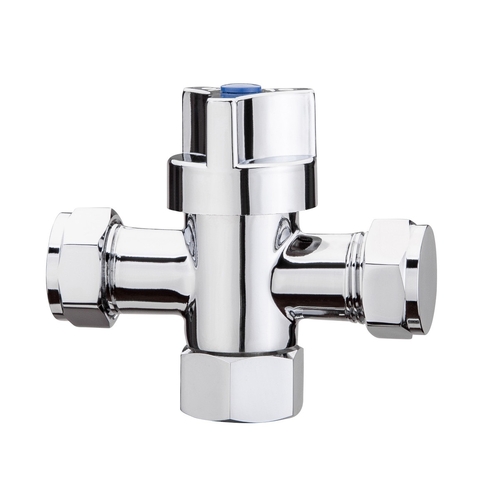 15MI X 15MI Loose Nut 1/4 Turn Dual Isolation Cock Ceramic Disc C/P