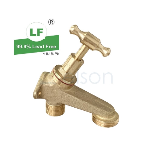 Hose Cock T Head B/PLATE Rough Brass, 3/4"