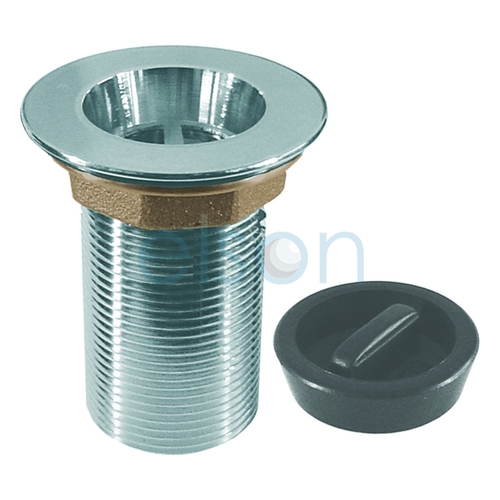Plug & Waste With Rubber Plug Brass Chrome Plated, 40mm x 80mm