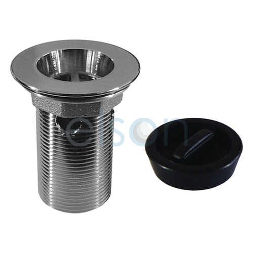 Plug & Waste Overflow With Rubber Plug Brass Chrome Plated, 40mm x 80mm