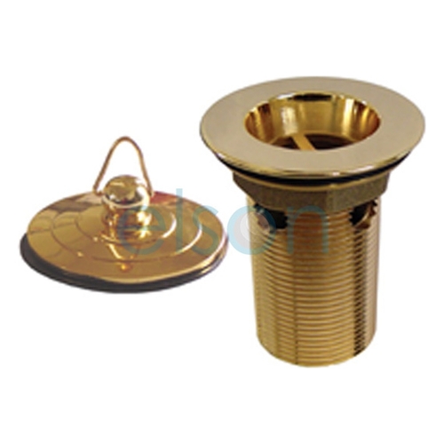 Plug & Waste Overflow With Brass Deluxe Plug Brass Gold Plated, 40mm x 80mm