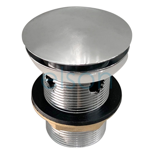 Waste Outlet Overflow DN 40 x Brass Chrome Plated Round Mushroom Pop-up, 80mm