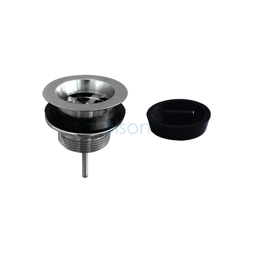 Plug & Waste 2-PART Tapered Top x BSP Base Brass Chrome Plated with 63 Plug, 40mm 40mm
