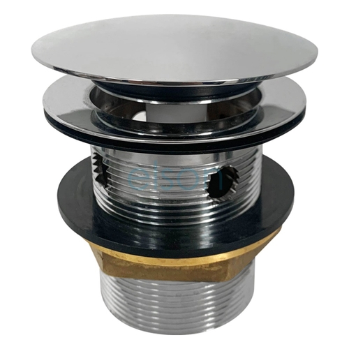 Plug & Waste Ezi-clean Overflow Multi Round Mushroom Pop-up Brass Chrome Plated, 50mm x 80mm