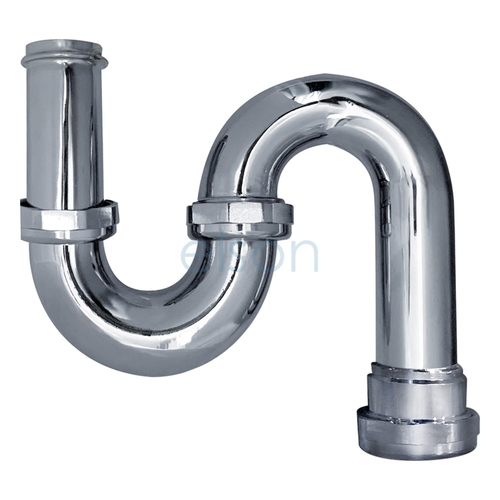S Trap Copper Chrome Plated Easy Fix Suit PVC, 50mm