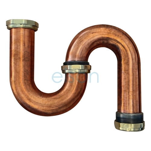 S Trap Copper Copper Finish Easy Fix, 50mm